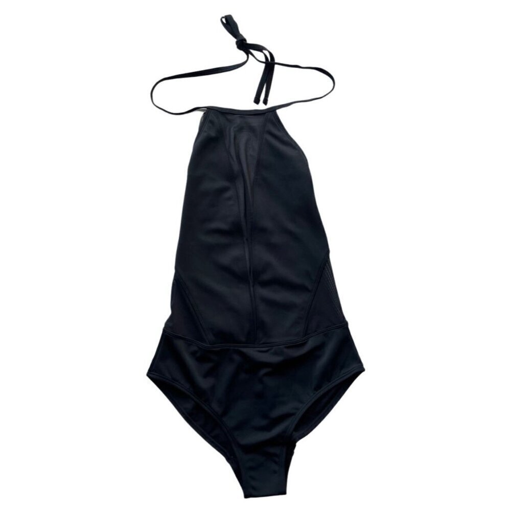 Ted Baker London Black Mesh Panel Halter one piece Swimsuit size 0 (US Size2- 4) - Picture 3 of 16